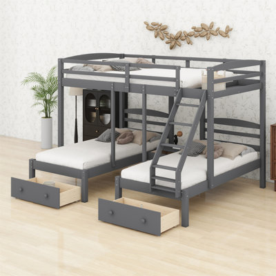 Triple Bunk Bed With Drawers