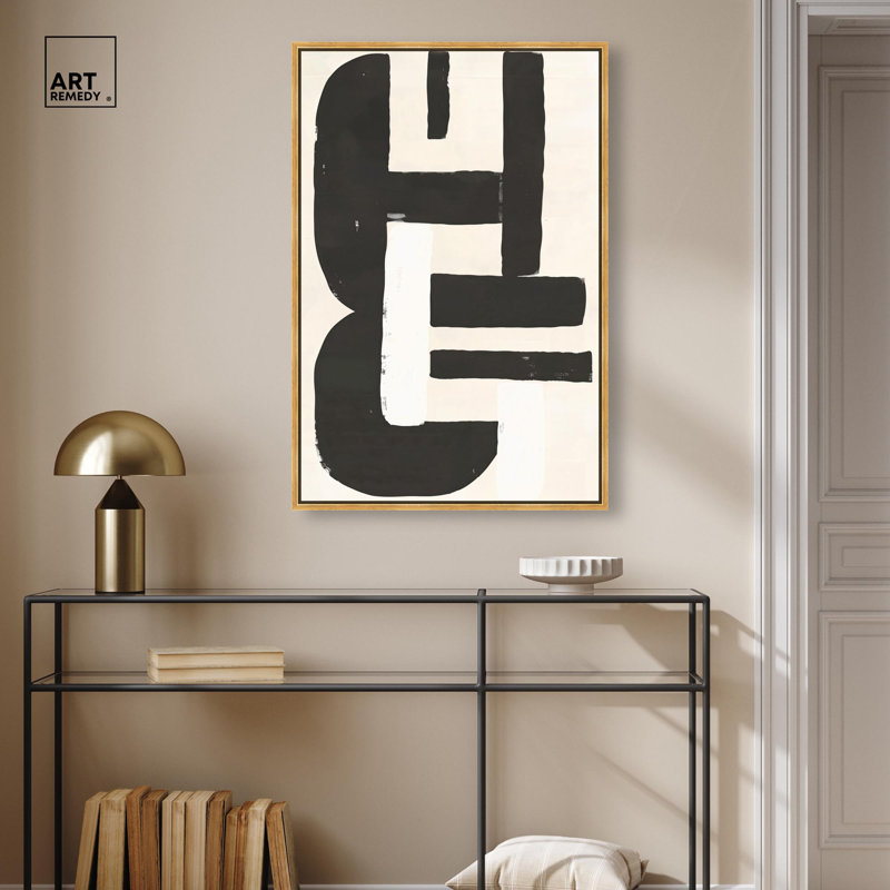 Décoration murale moderne Contempogeo I , Cadre flottant doré, H 37 po x l 25 po