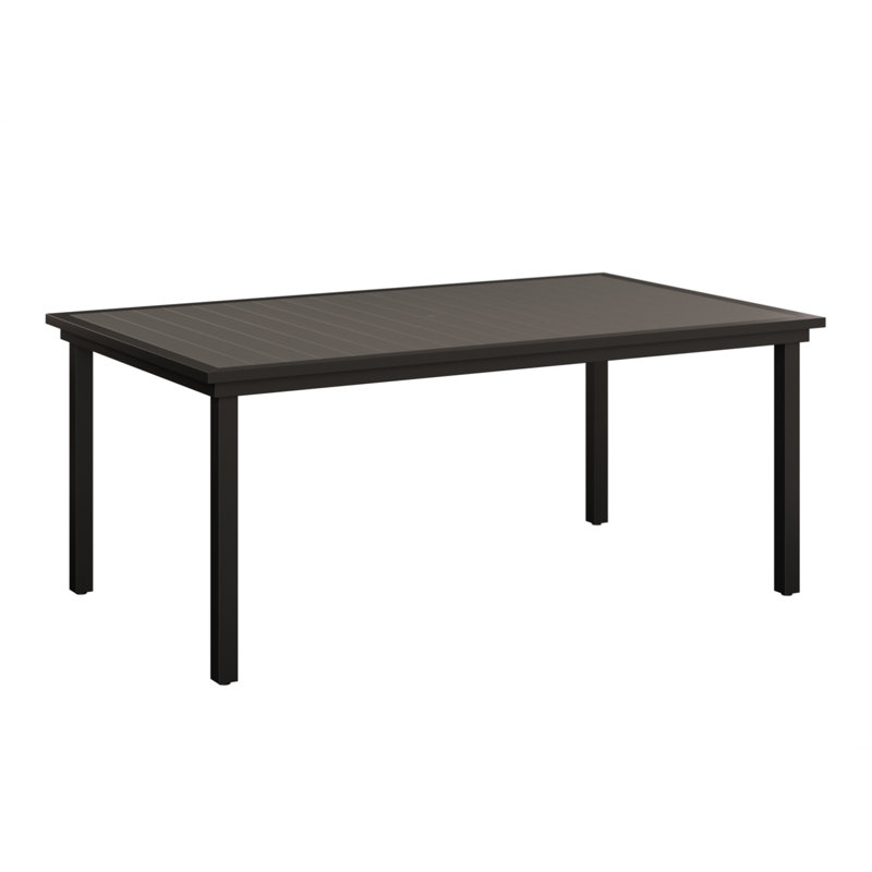 Vida Outdoor Dining Table, Matte Black, Light Gray