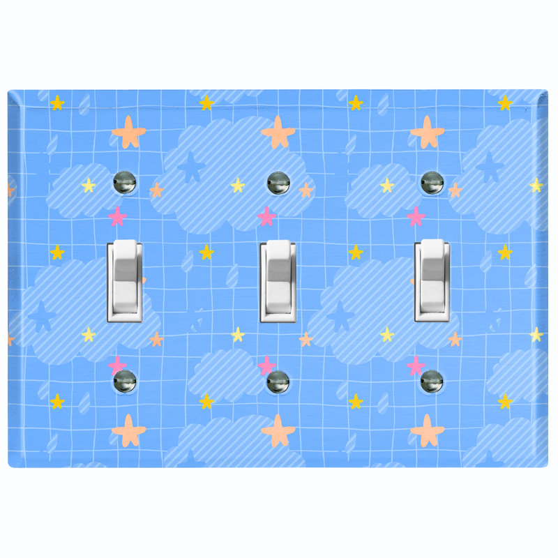 Patterned 3 - Gang Toggle Light Switch Standard Wall Plate