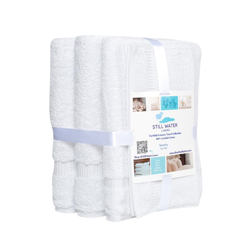 Ensemble de serviettes Serenity Luxury Hotel Turkish, Blanc, 60