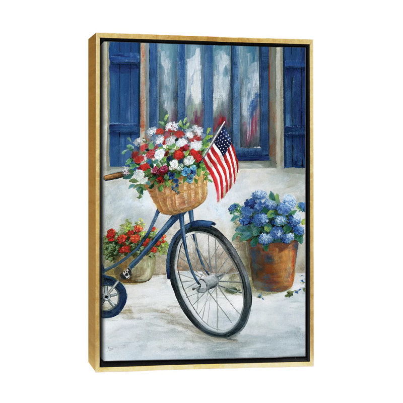 «Patriot Bike II» par Nan - impression, H 48 po x l 32 po x P 1,5 po, Encadrement doré
