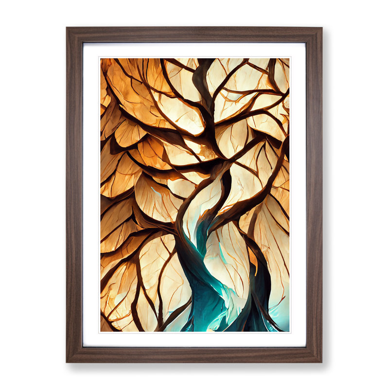 Tree - Single Picture Frame Print, Walnut Framed, 64cm H x 46cm W x 2cm D