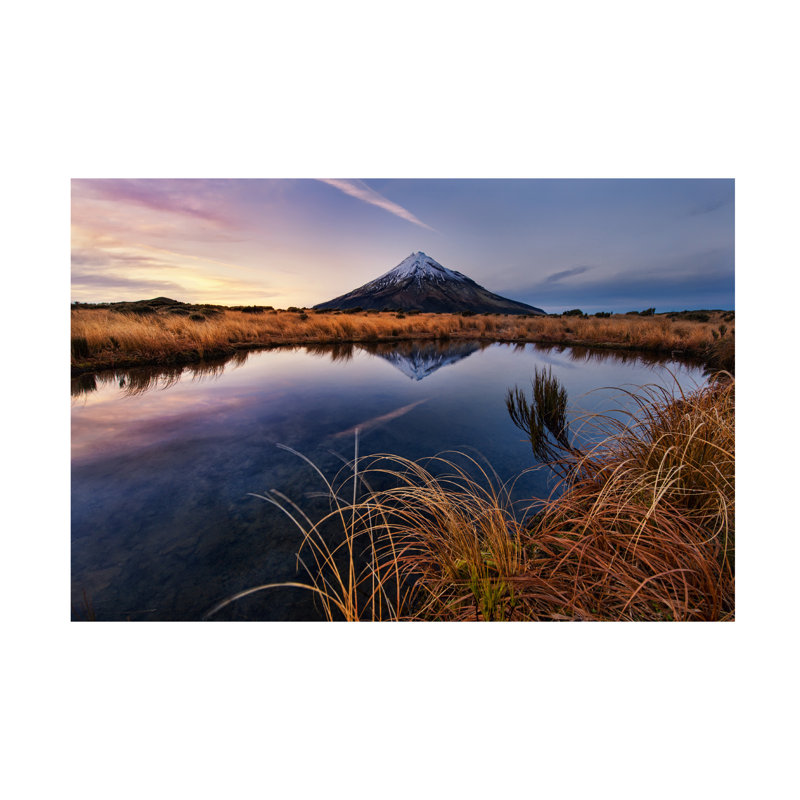 Art sur toile, Mont Taranaki, H 12 po x l 19 po