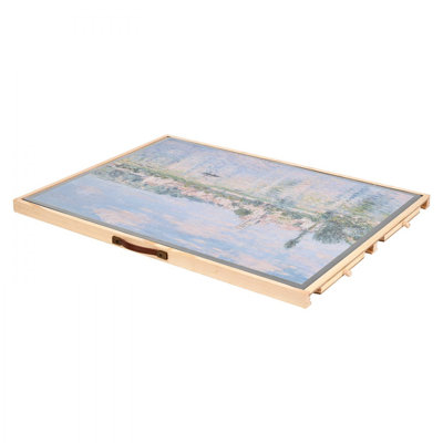 1000 Piece Puzzle Board with Drawer Cover Portable Wooden Jigsaw 29x21 in