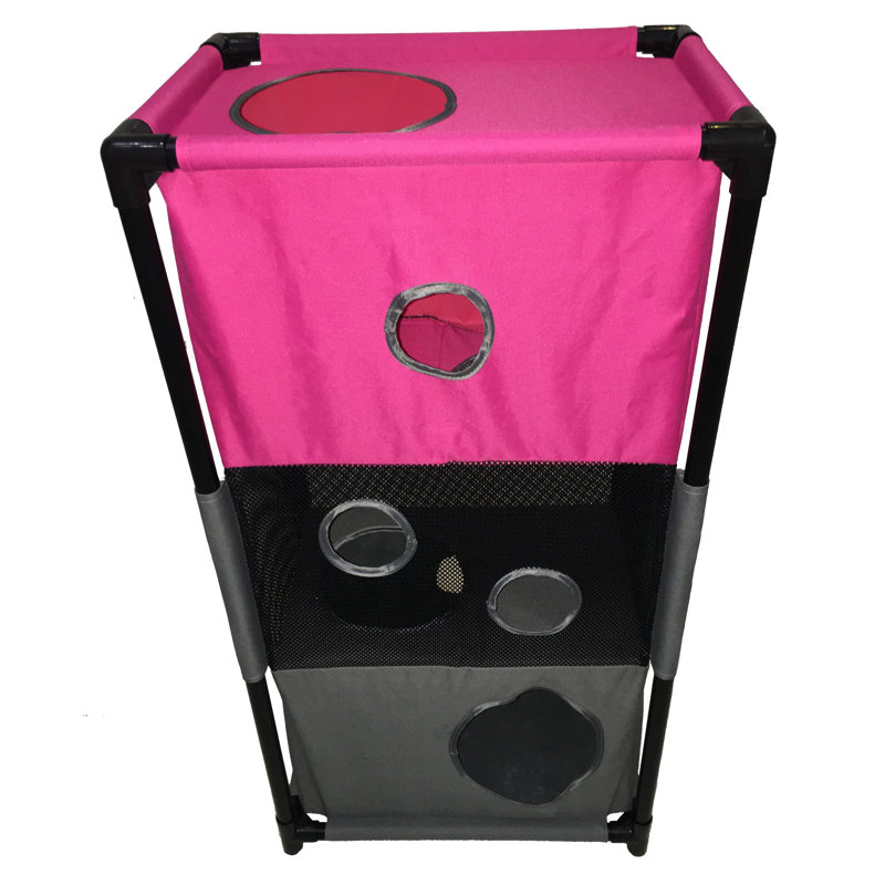 Meuble pour chat Pet Life Kitty-Square Obstacle, Rose / gris
