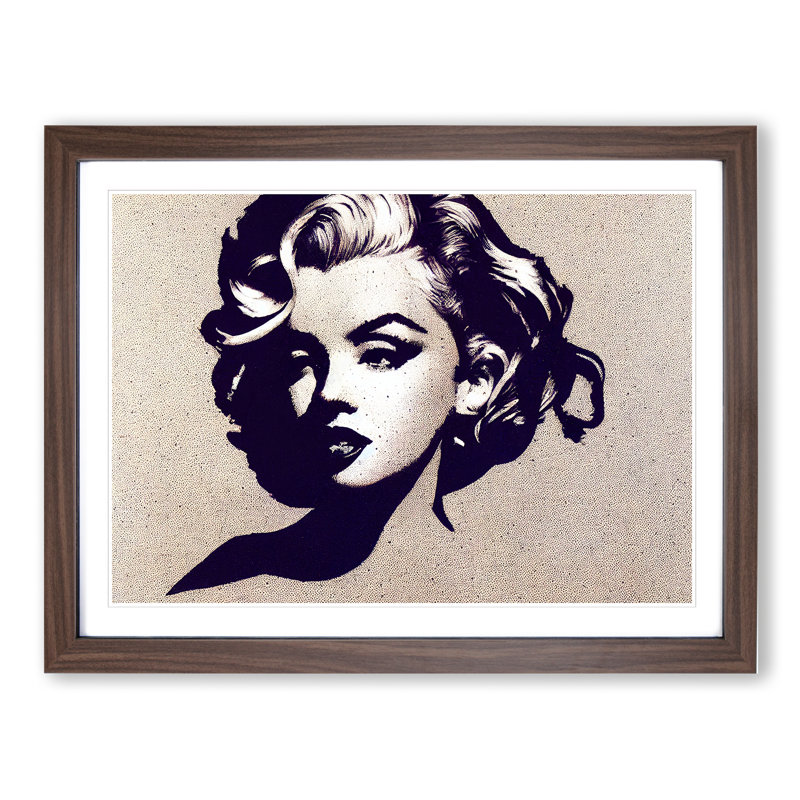 Marilyn Monroe Vol.3 - Single Picture Frame Painting, 46cm H x 64cm W x 2cm D, Walnut