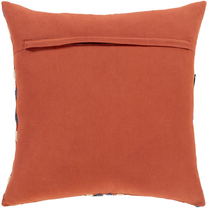 Zulu Embroidered Cotton Reversible Throw Pillow, 20" H x 20" W, Down
