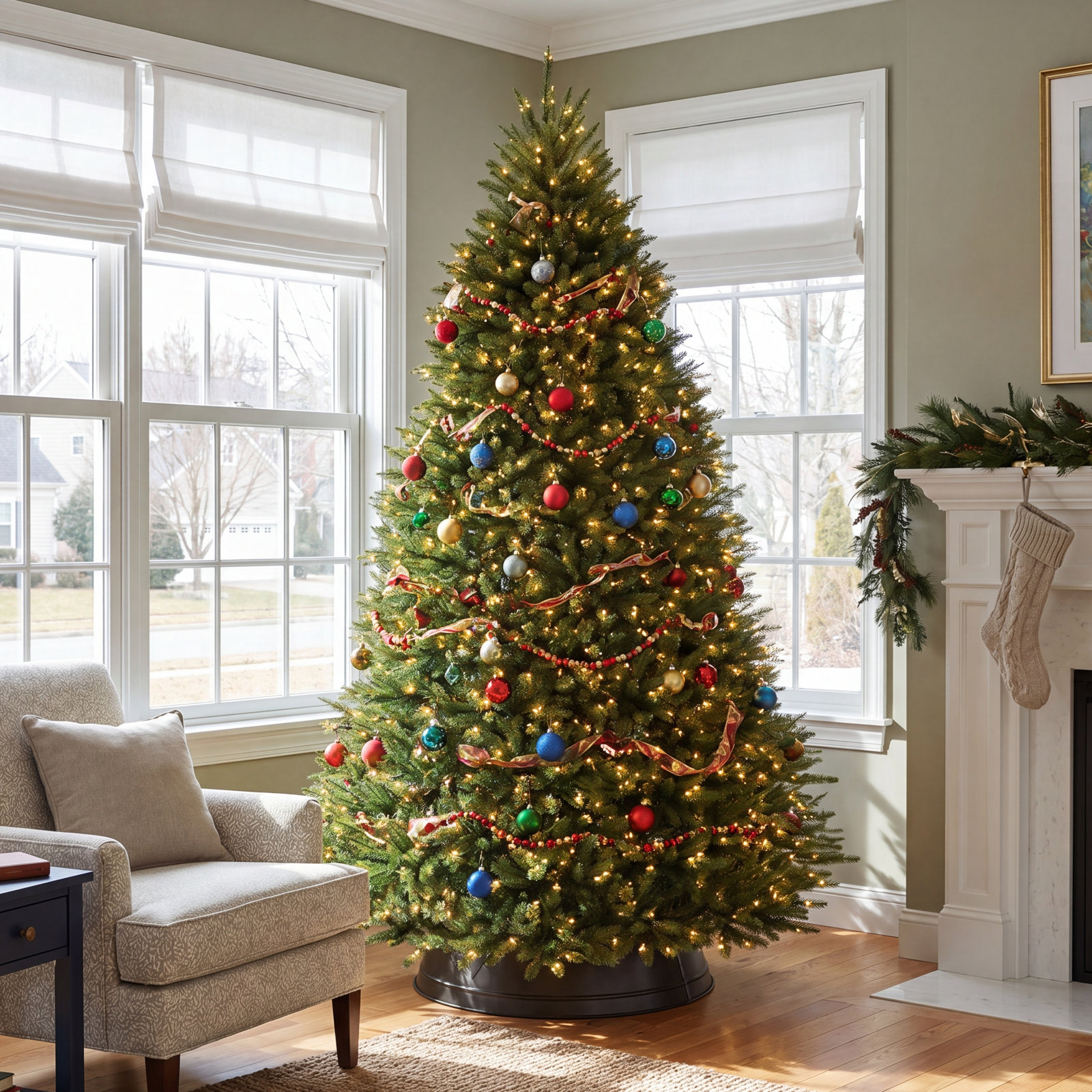 9' Pre-Lit Fir Dunhill Christmas Tree