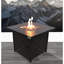 Foyer de table en acier au propane / gaz naturel H 25 po x l 30 po (noir)