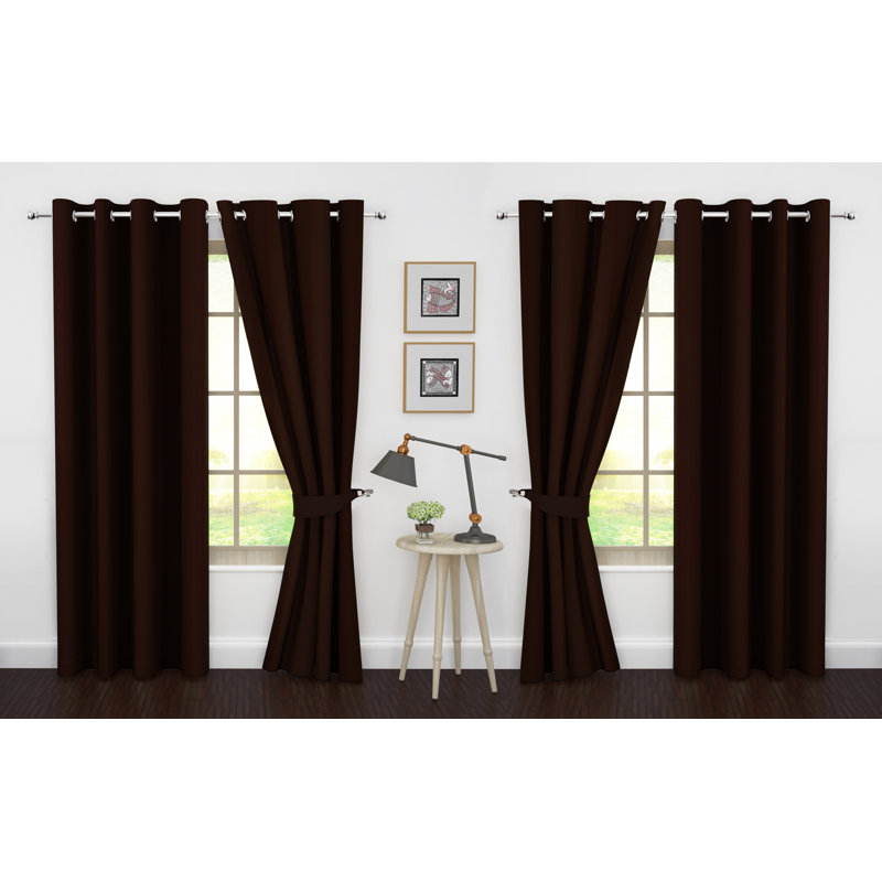 Paire de rideaux occultant et isolants avec œillets , Brun foncé, 46 po x 84 po