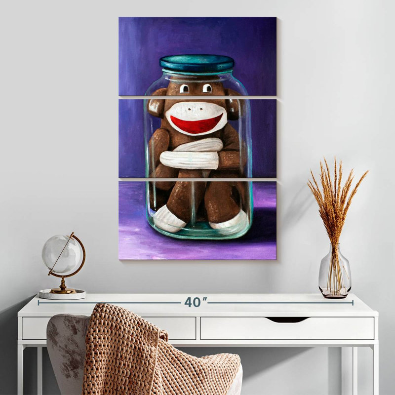 Ketti Preserving Childhood Sock Monkey, 32" H x 20" W