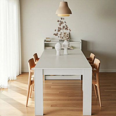 Table de salle à manger moderne extensible avec rangement pour 4 à 6 personnes, table de salle à manger compacte