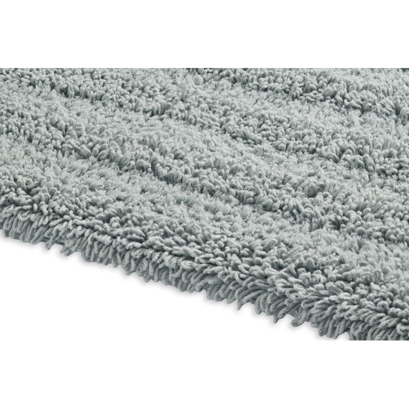 Tapis pour salle de bain en mélange de coton Genieve, Bleu spa