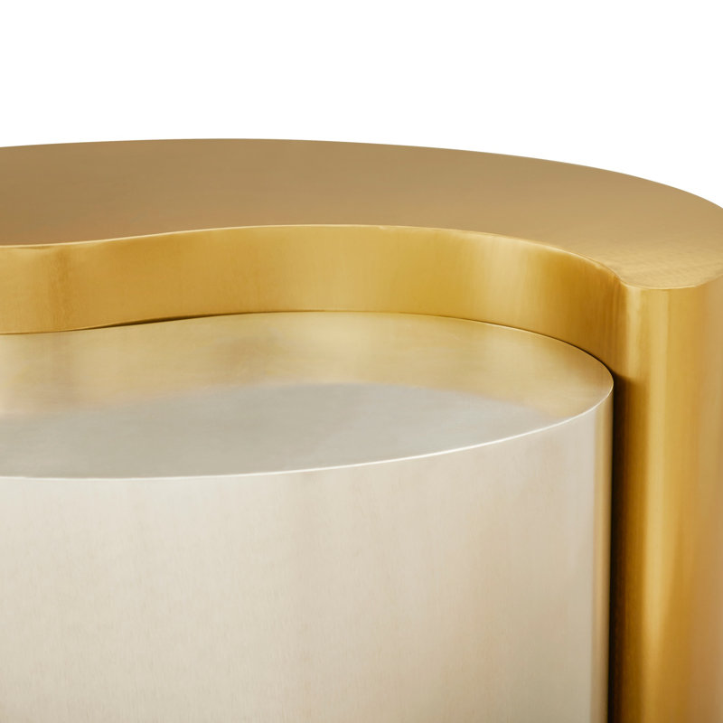 Modern & Contemporary Style Coffee Table With Sturdy Iron Sheet Frame In Gold & Silver, Perfect For Elegant Living Spaces