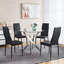 Table moderne à économie d'espace avec verre trempé et pieds en métal