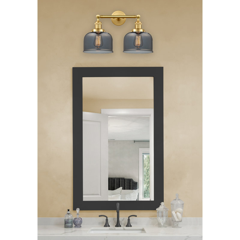 Bell - Luminaire de meuble-lavabo 19 po 2 lumières, Plaqué couleur fumée, Or satiné, Ampoule à DEL rétro de 6 watts