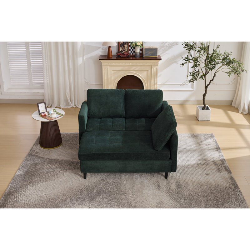 77.5'' W Modular L-Shaped Sofa With Storage Chaise And USB Charge, Dark Green