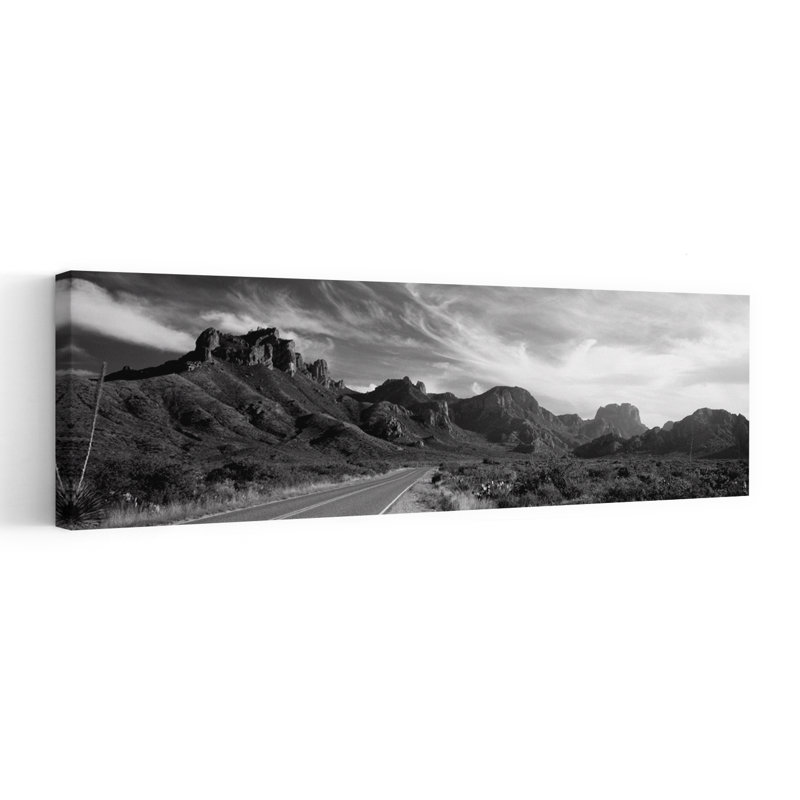 Highway Passing Through A Landscape Big Bend National Park Texas USA by Terry Thompson - Wrapped Canvas Panoramic Print