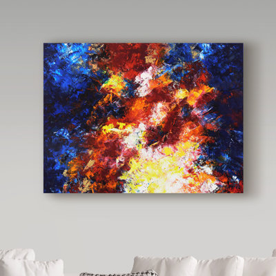 Barabbas 'Here Comes The Sun Abstract' Acrylic Painting Print on Wrapped Canvas