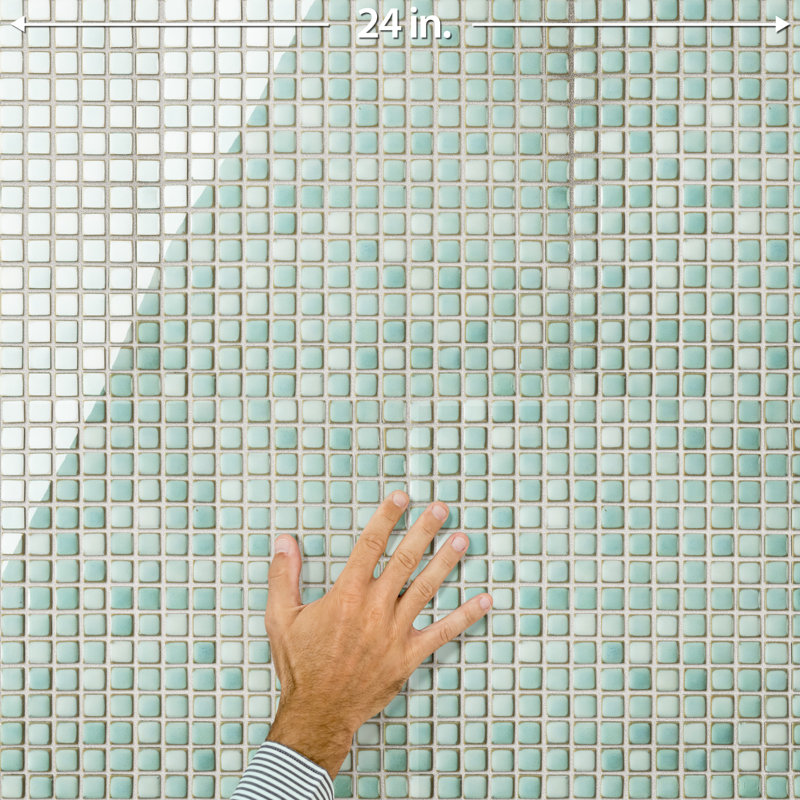 Hudson Edge 1" x 1" Porcelain Mosaic Tile, Green