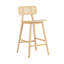 Tabouret de bar d'intérieur en bois Bari, finition naturelle, ensemble de 2