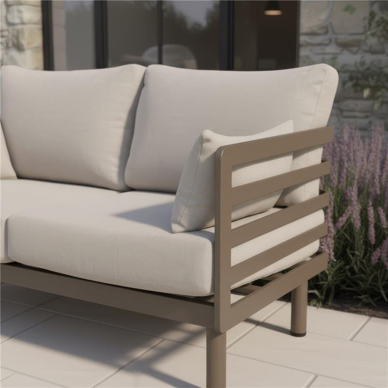 Carnuel 3 Seat Sofa Set With Rectangular Coffee Table - Café