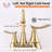 Brushed Gold Vanity Faucet With 2 Handles. Optimal Water Temperature Control. Construction For Longevity. Includes Pop-Up Drain And Hoses 4-Inch Lavatory Faucet. Modern Design Bathroom Appeal.-124831673