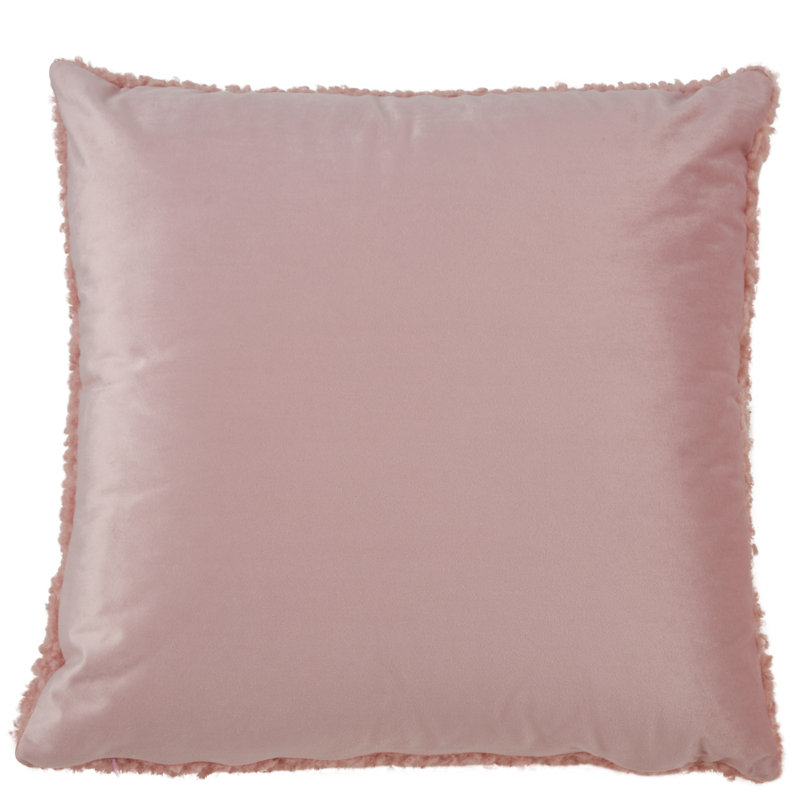 Natural Faux Fur Square Throw Pillow with Poly Fill