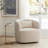 Jaydin Ivory 34" Wide Textured Linen Weave Upholstered Swivel Barrel Chair-444774938