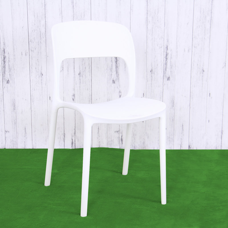 Chaise d'appoint empilable en plastique Casaleggio, Blanc