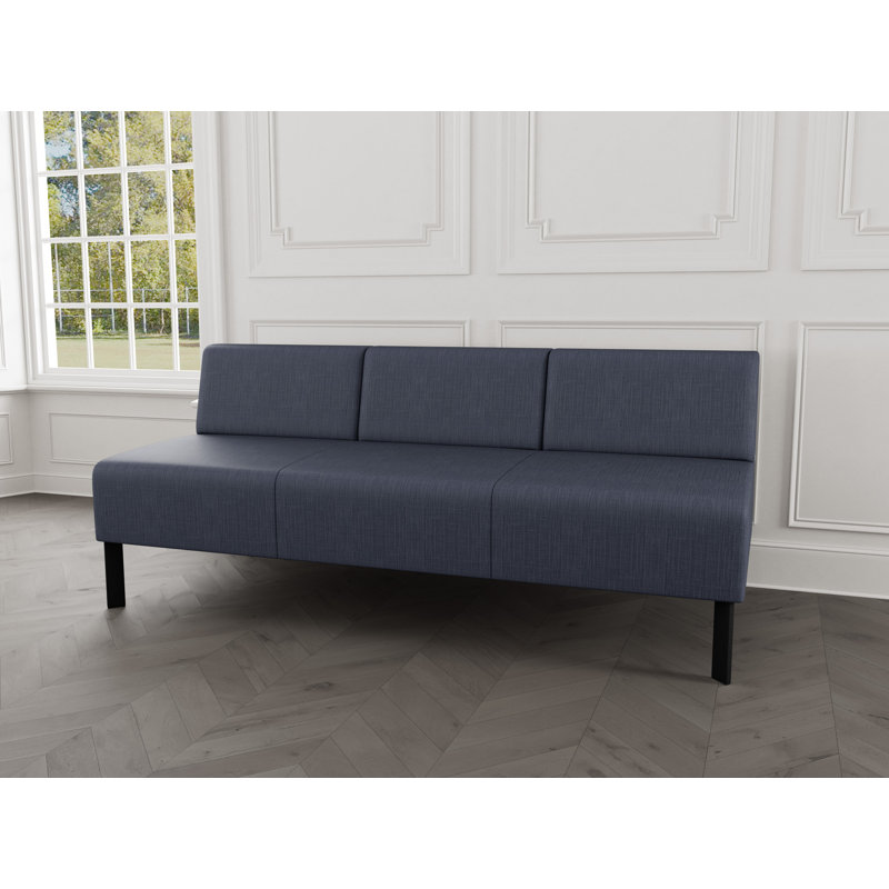 Canapé sans accoudoirs Luxe Lounge, Plot Line bleu marine, Acier noir
