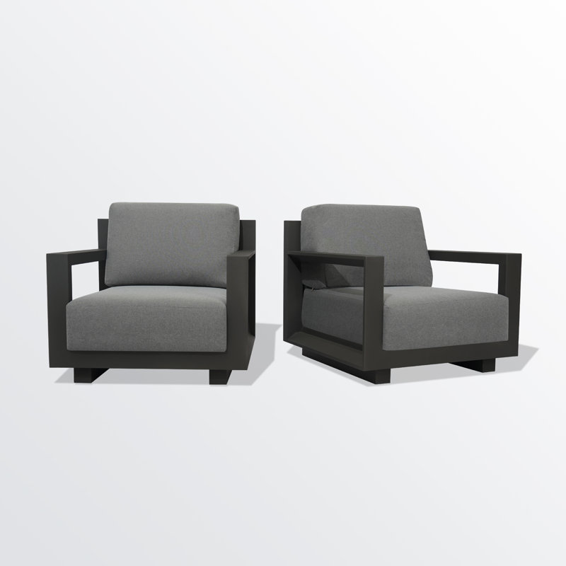 Chaise longue d'extérieur en aluminium Aden (ensemble de 2), Gris