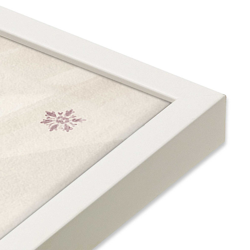 Bas de Noël rétro imprimé, Cadre simple opaque blanc, bois massif, H 21,5 po x l 21,5 po