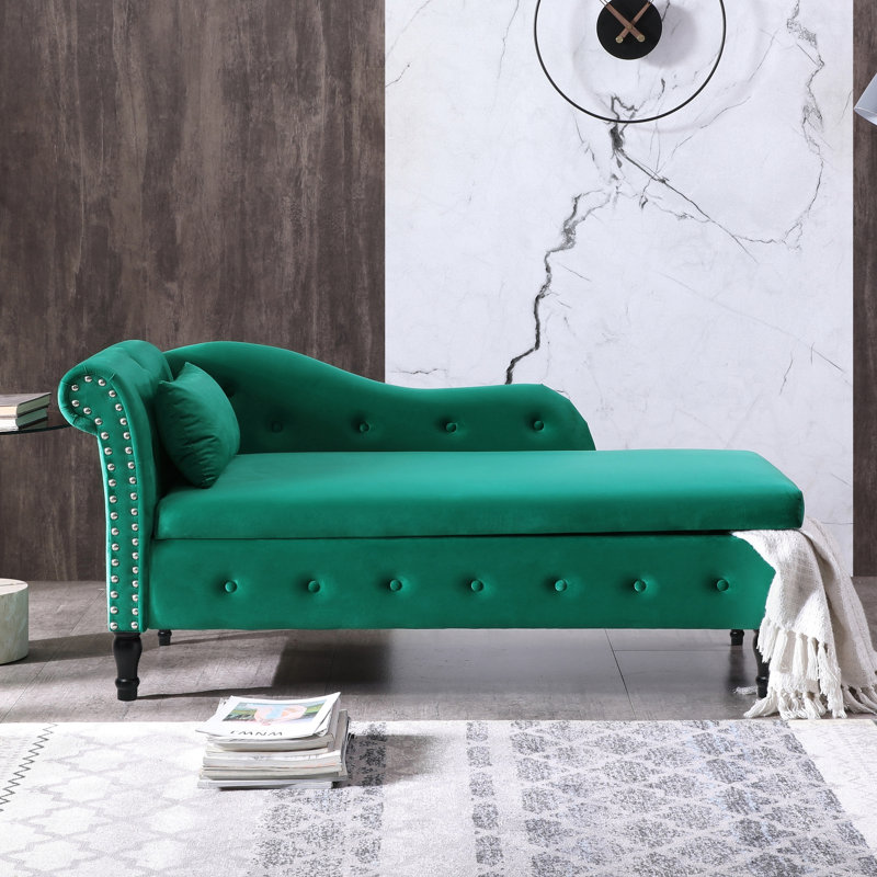 Chaise longue rembourrée pour l'intérieur, Noir, Bleu