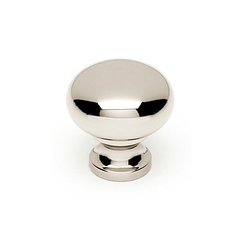 Mushroom Knob, 1" H x 1" W x 0.63" D, Polished Nickel