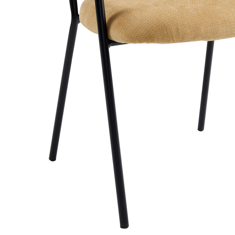 Dones Fabric Upholstered Dining Chairs, Yellow, Set Of 6