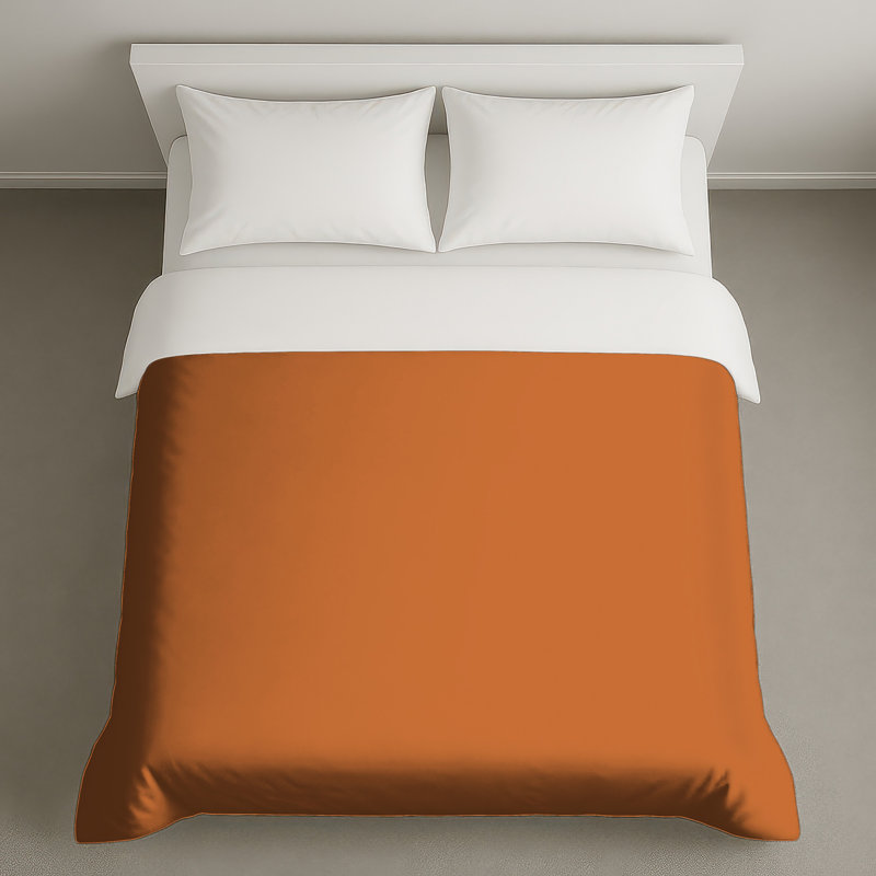 Housses de couette de couleur orange uni, Grand lit