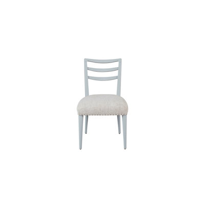2 chaises de salle à manger latérales Ladderback, couleur océan, housse de siège, teinte bleue, bois massif +, 20,38 po L, H 34,85, P 22,64, 2 pièces, siège, bleu