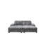 Option gris foncé moelleux : Canapé-lit convertible avec rangement, 2 sections pour salon, structure en bois, rangement : Canapé-lit en velours côtelé, solide