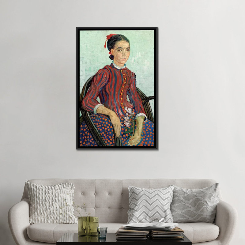 «La Mousme, 1888» par Vincent van Gogh, reproduction sur toile, H 48 po x l 32 po x P 1,5 po, Toile avec cadre noir