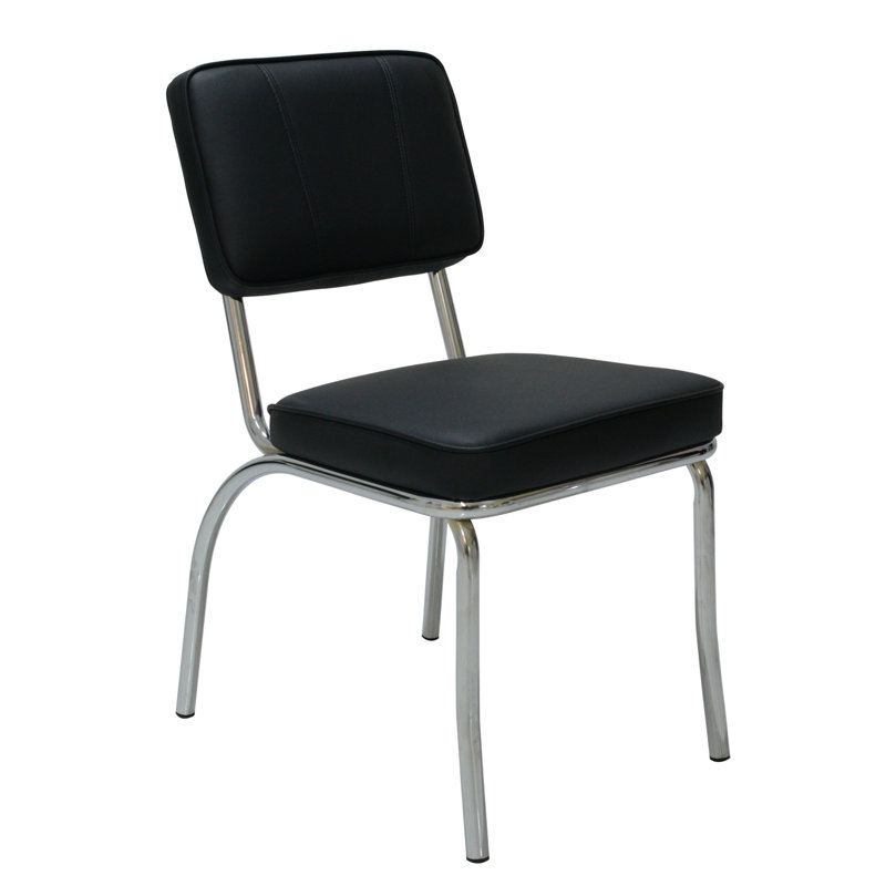 Patnaude 18.33'' H Polyurethane Upholstered Side Chair, Black
