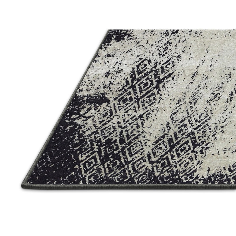 Tapis oriental blanc / noir Houtz, Rectangle 8 pi x 10 pi
