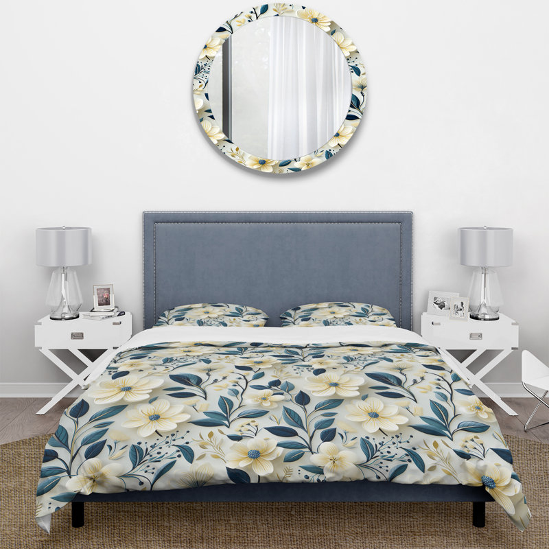 Ensemble de housse de couette Coastal Elegance IV, Housse de couette pour grand lit et 2 taies décor
