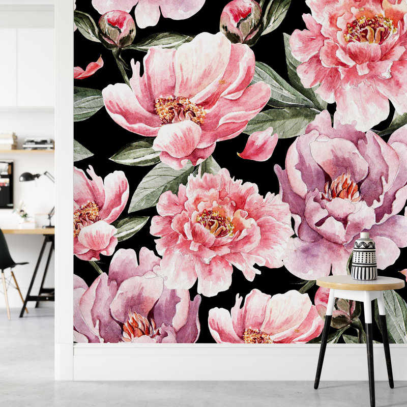 Deevon Floral Wall Mural, 125" W x 125" L