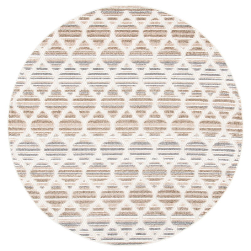 Lonepine Performance Geometric Indoor/Outdoor Area Rug, Round 6'7"