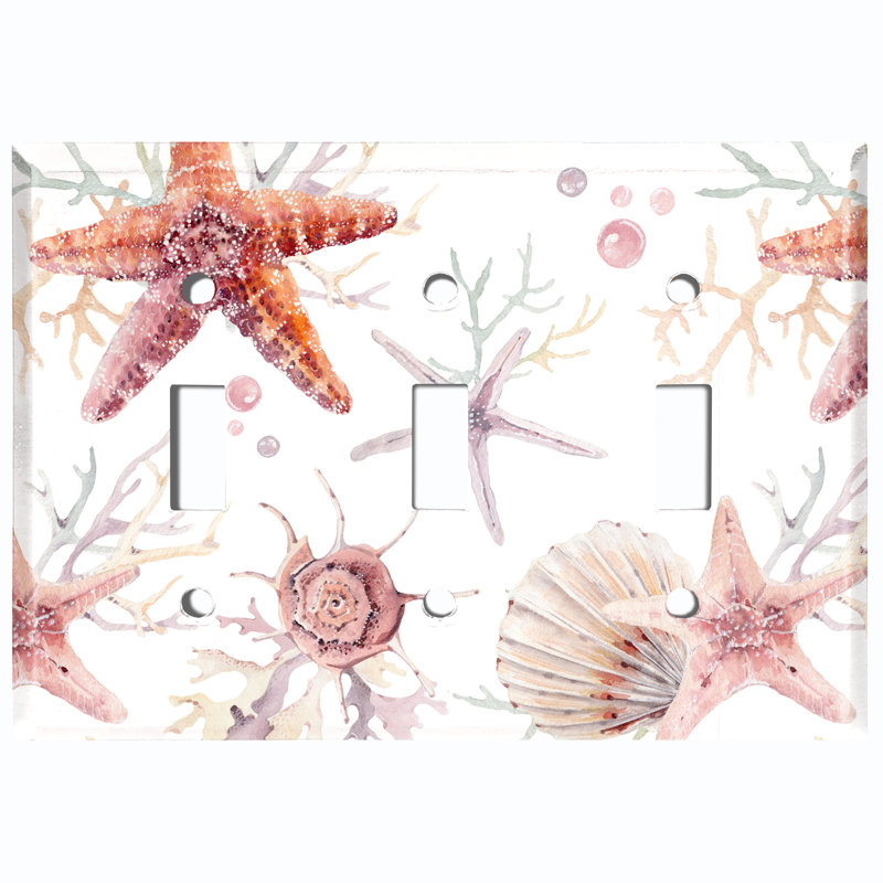 Nautical & Beach 3 - Gang Toggle Light Switch Standard Wall Plate