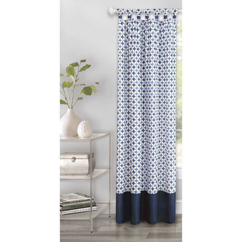 Abbieleigh Semi Sheer Curtain Single Panel, Navy, 50" W x 63" L