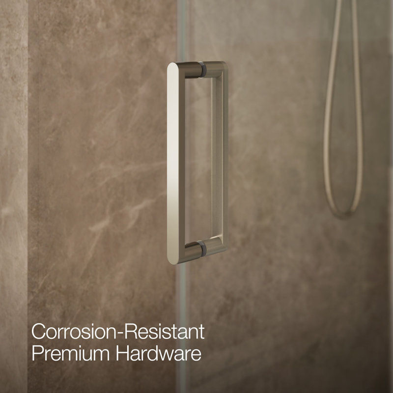 Composed Sliding Shower Door, 78 In. H X 44-1/8 - 47-7/8 In. W, With 3/8 In. Thick Crystal Clear Glass, Nickel