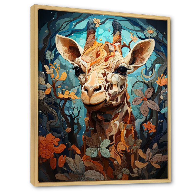 «Teal Fantasy Tall Tale» sur toile, H 44 po x l 34 po x P 1,5 po, Cadre naturel flottant